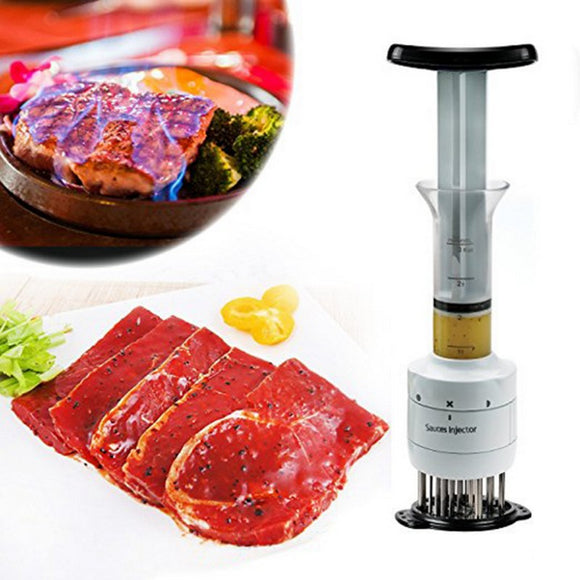 KCASA KC-MH07 Stainless Steel 30-blade Meat Tenderizer Needle Flavor Enchance Injector Kitchen Tools
