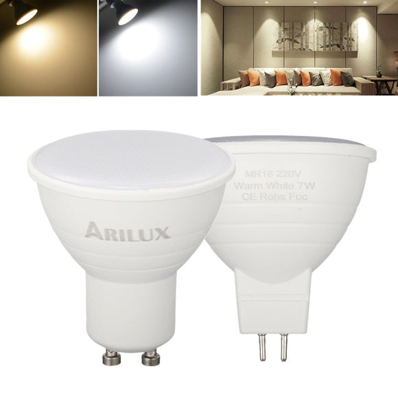 ARILUX GU10 MR16 7W SMD2835 474LM Pure White Warm White LED Corn Spotlight Bulb for Home AC220V