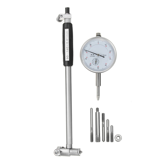 50-160mm/0.01mm Metric Dial Bore Gauge Cylinder Internal Small Inside Measuring Probe Gage Test Dial Indicator Measuring Tools