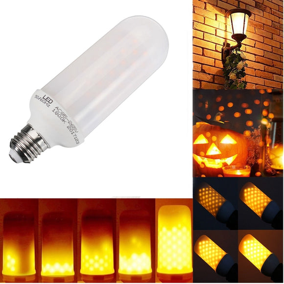 E27 9W SMD2835 90LEDs Three Modes 1800K Flame Light Bulb for Decoration AC85-265V