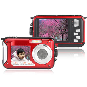 Amkov W599 24MP 2.7 Inch Double Screen Waterproof Anti Shake 16X Zoom 1920x1080 HD Camera