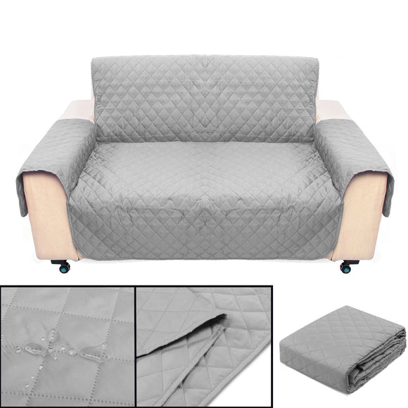 Light Gray 2 Seater Pet Sofa Couch Protector Cover Removable W/Strap Waterproof Sofa Seat Covers