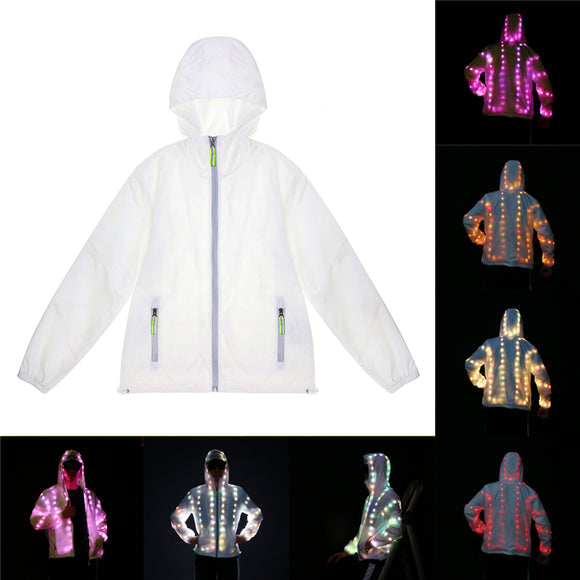 Battery Powered LED Colorful Luminous Costume Clothes Couple Coat Jacket for Party Stage Dancing