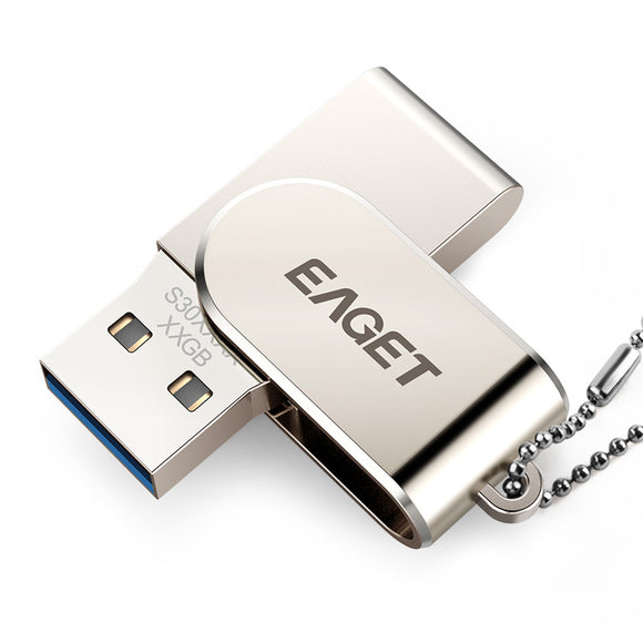 EAGET S30 USB 3.0 USB Flash Drive Pen Drive 16G 32G USB Disk With KeyChain for PC Notebook