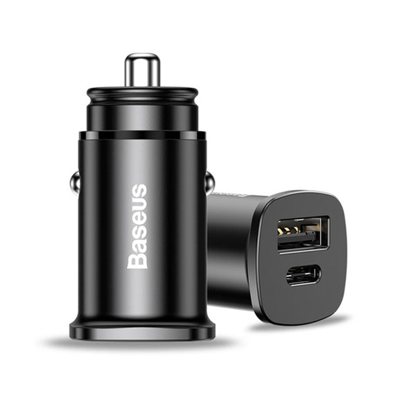 Baseus 30W Dual USB Type C PD3.0 QC4.0 Fast Car Charger For iPad Pro Smartphone Charge AFC SCP VOOC