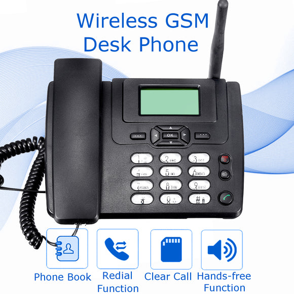 Wireless GSM Desk Phone SIM Card Mobile Home Office Desktop Telephone Feature Phone