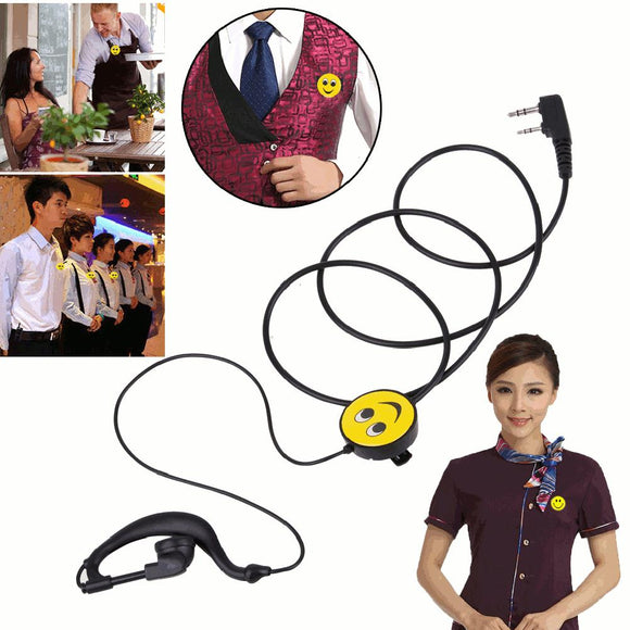 K Smiling Walkie Talkie Earphone Headset Two Eay Radio For kenwood Baofeng BF-UV5R BF888S Universal