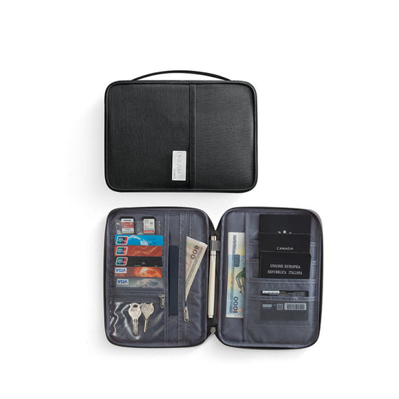 IPRee Polyester Passport Bag Travel ID Card Wallet Waterproof Multifunction Credit Card Holder