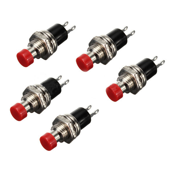 5Pcs DC 50V 0.5A Red Knob Momentary Push Button Switch