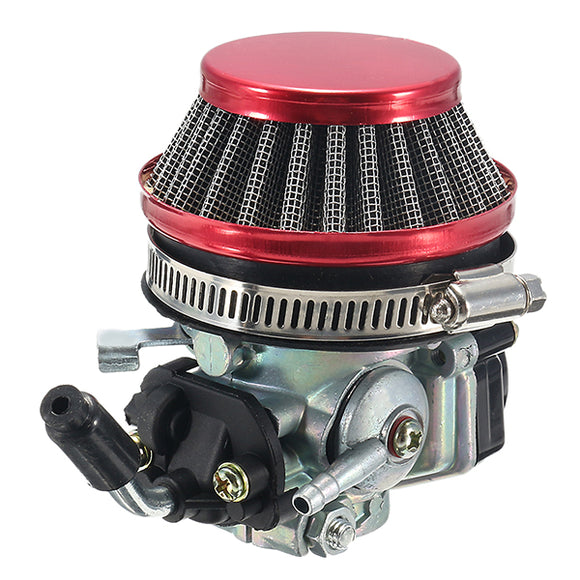 Carb Carburetor with Air Filter Red For 49cc 50cc 60cc 66cc 80cc 2-Stroke Motorized Bike