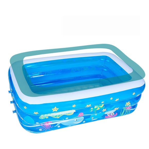 Inflatable Swimming Pool Family Childrens Kids Baby Large Water Rectangular Fun Swimming Pool-125/150/185cm