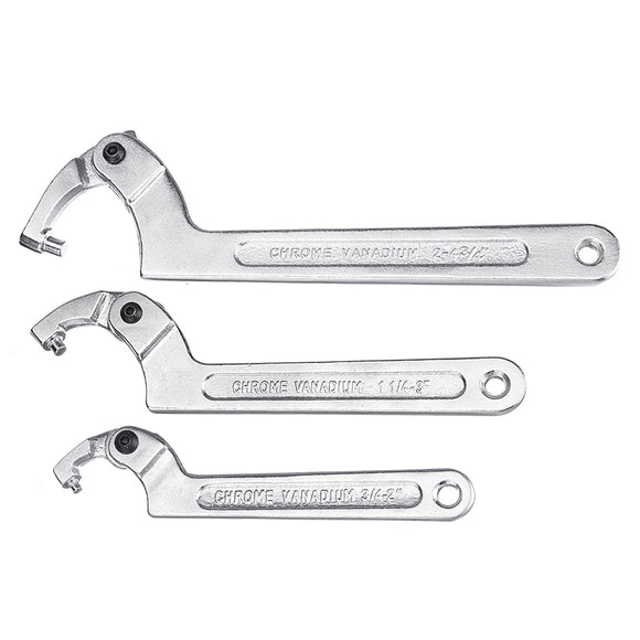 Adjustable Hook Wrench C Spanner Tool Chrome Vanadium SYD Ship