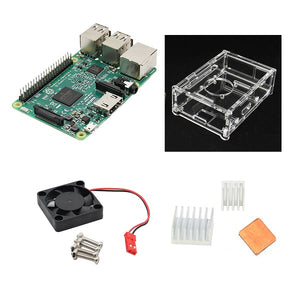 4 In 1 Raspberry Pi 3 Model B With V31 Acrylic Case + Pi Fan + Aluminum Heat Sink Set