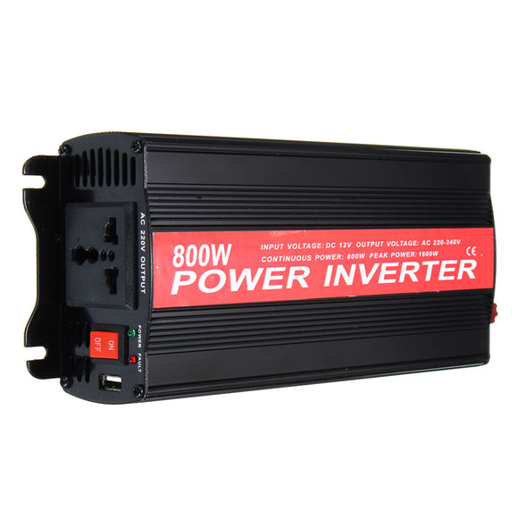 1600W Peak DC 12V To AC 220V Solar Power Inverter USB Modified Sine Wave Converter