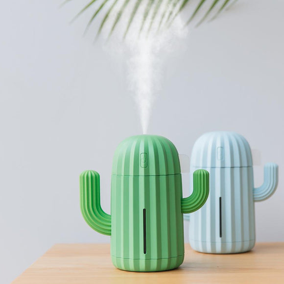 340ml Cactus Air Humidifier Three Colors Romantic Ultrasonic Soft Light Mist Maker Purifier