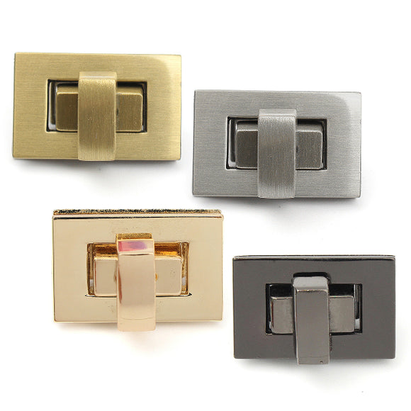 DIY Rectangle Shape Clasp Turn Twist Metal Lock Buckle for Handbag Bag Purse
