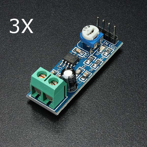 3Pcs LM386 Audio Amplifier Module 200 Times Input 10K Adjustable Resistance