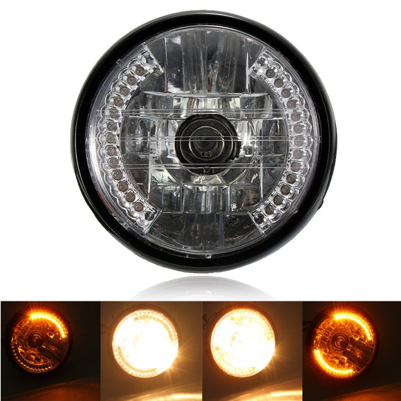 7inch H4 35W Motorcycle Halogen Headlight With LED Turn Signal