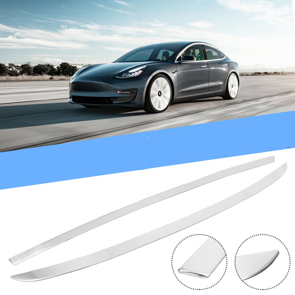 Stainless Rear Upper Trunk Lid Trim Car Moulding Strip Cover For Tesla Model 3 2018 2019
