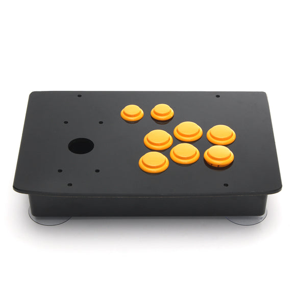 DIY Handle Arcade Set Kits Joystick Acrylic Replace Panel Case With 8 Yellow Buttons