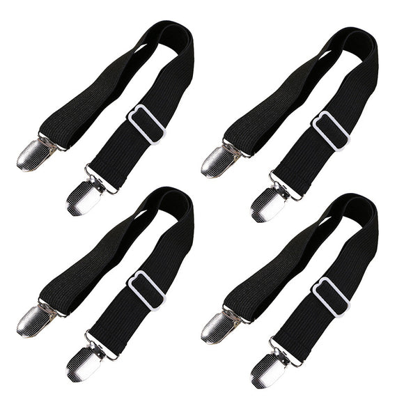 4 PCS Bed Sheet Clips Clip Straps Suspender Fasteners Adjustable Bed Sheet