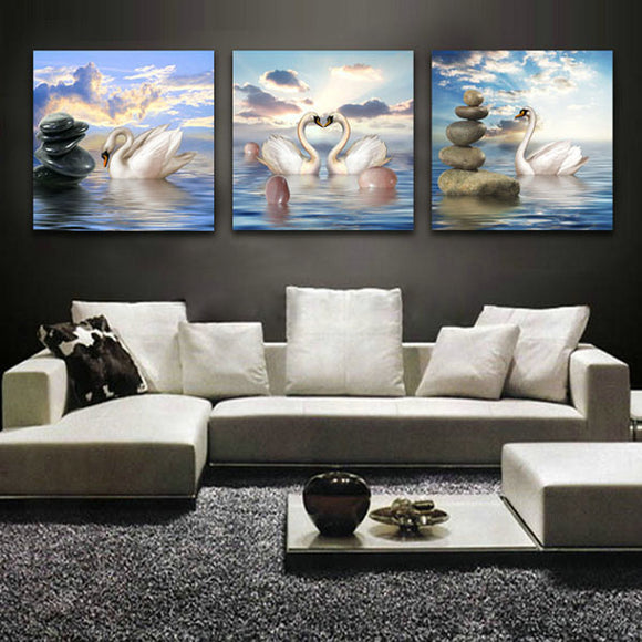 40x40cm 5D DIY Swans Lover Diamond Painting Resin Full Rhinestone Animal Home Decoration Cross