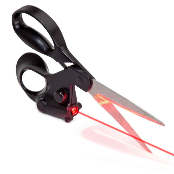 Loskii HT-220 Sewing Laser Guided Scissors for Home Crafts Wrapping Cuts Straight