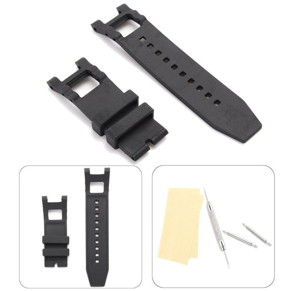 28mm Rubber Black Watch Band For Invicta Subaqua Noma With Repair Tool