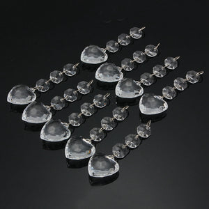 10 PCS Acrylic Heart Shape Crystal Beads Garland Chandelier Hanging Wedding Party Decor