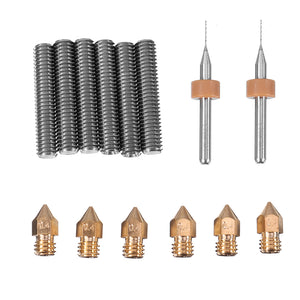 M6*30mm Throat with Teflon Tube + 0.4mm 1.75mm Brass Nozzle With Cleaning Drill Bit DIY Kit