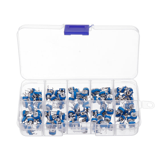 RM065 Blue And White Adjustable Resistance Resistor RM065 Horizontal Blue-White Adjustable Resistance Pack Commonly Used 10 Specifications Each 10