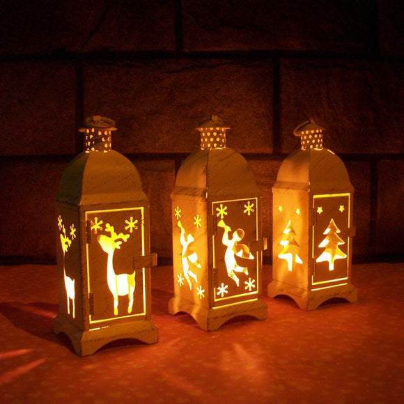 Morocco European Glass Wrought Iron Candlestick Retro Iron Candlestick Ornaments Glass Hanging Chand