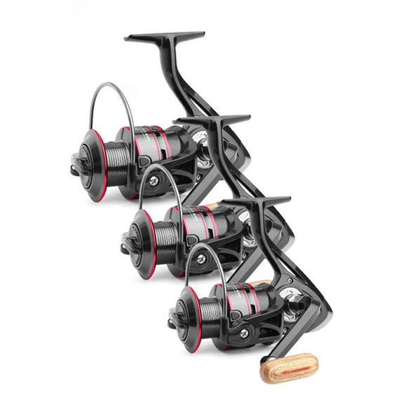 ZANLURE HB4000-6000 5.2:1/4.7:1 12BB Spinning Fishing Reel Wood Handle Fresh Saltwater Carp Wheel