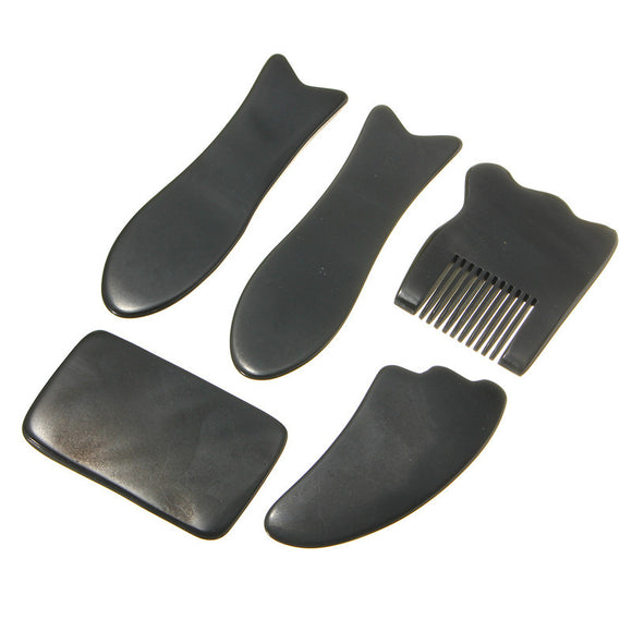 5pcs Horn Gua sha Massage Health Care Tool Board Acupuncture Body Kits Gift Present