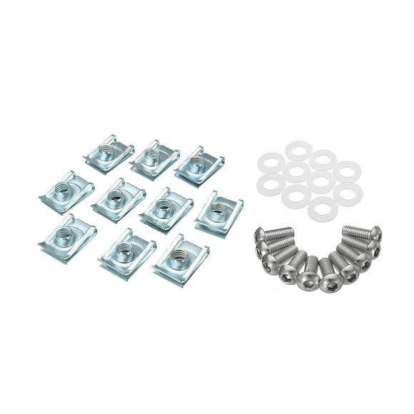 10 Pack M8 8mmx20mm Fasteners Fairing Spire Clip Washers Bolts Stainless Steel