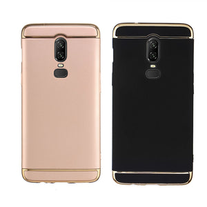 Bakeey Ultra-thin 3 in 1 Plating Frame Splicing PC Hard Protective Case For OnePlus 6