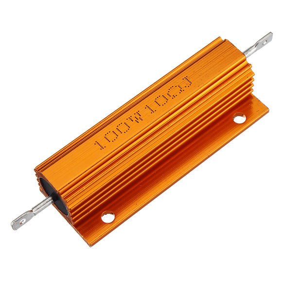 RX24 100W 10R 10RJ Metal Aluminum Case High Power Resistor Golden Metal Shell Case Heatsink Resistance Resistor