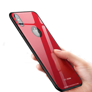 Bakeey Tempered Glass Mirror Back TPU Frame Protective Case for iPhone X/7/8 7Plus/8Plus 6/6s Plus
