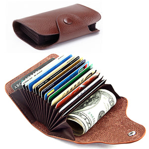 PU Leather RFID Blocking Wallet Pocket Purse Holder Credit Card Cash Case