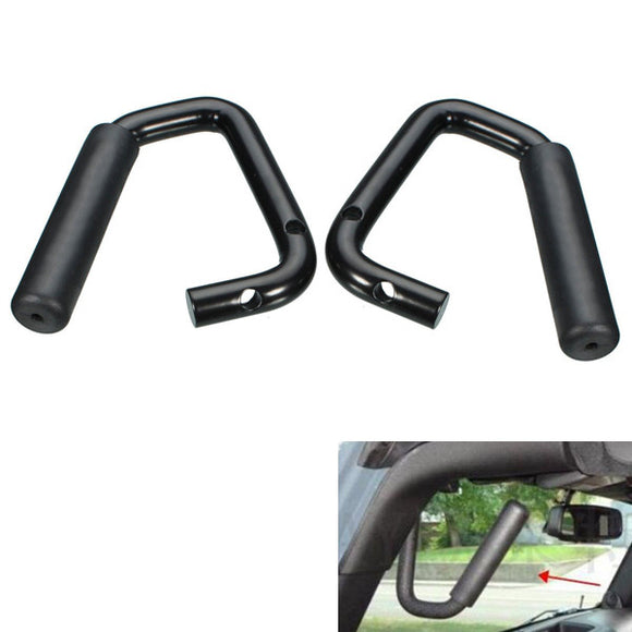 Black Solid Steel Wild Bar Front Grab Handle Car Interior Grip For Jeep Wrangler JK 07-16