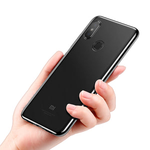 Baseus Electroplate Transparent Shockproof Soft TPU Back Cover Protective Case for Xiaomi Mi8 Mi 8