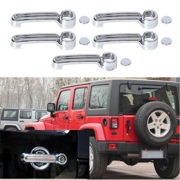 One set 4 pcs Silver ABS Door Handle Cover Trim for JEEP Wrangler JK 2007-2016