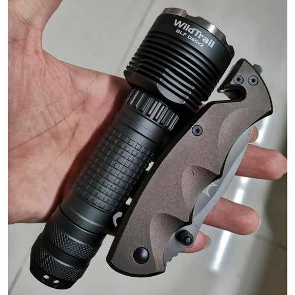 WildTrail BLF D80v2 SST40/XPL-HI 2000LM USB Rechargeable LED Flashlight IPX-7 Waterproof 18650 Tactical Flashlight
