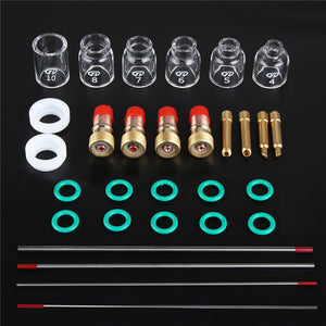 30Pcs TIG Welding Accessories Torch Stubby Gas Len Glass Cup for WP-9/20/25