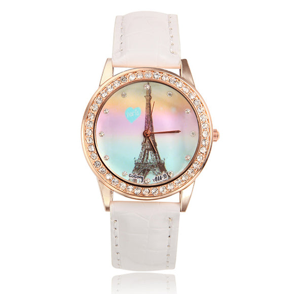 GoGoey 1944 Rhinestone Eiffel Tower Women Analog Quartz Watch