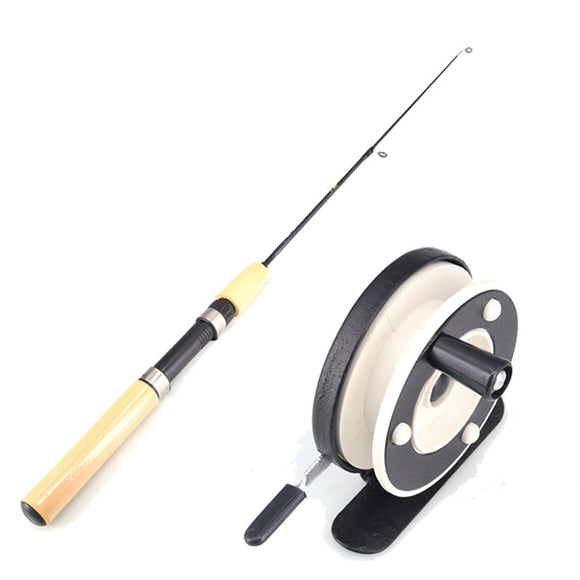 ZANLURE 75CM Yellow EVA Handle Telescopic Fishing Rod Reel Combo Mini Pocket Ice Fishing Rod Set