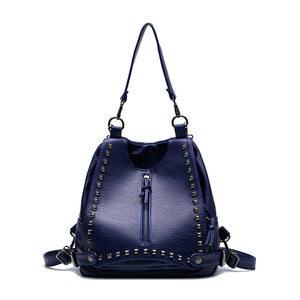 Women Casual Large Capacity Solid PU Shoulder Bags Backpacks