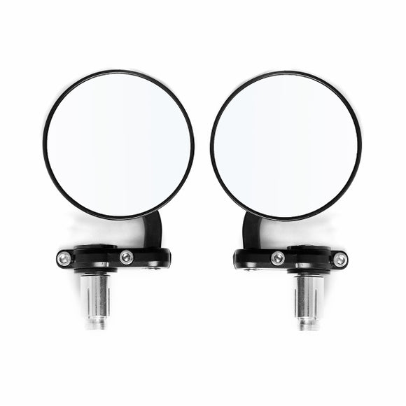 22mm Round Motorcycle Mirrors 7/8inch Handle Bar End Side Spherical Secondary