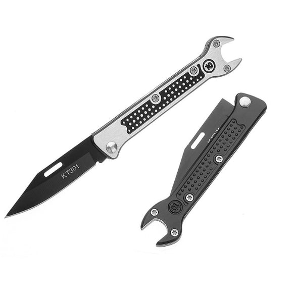 LAOTIE KT301 148mm Stainless Steel Mini Pocket Folding Blade Multifunctional Wrench Outdoor Survival Tools