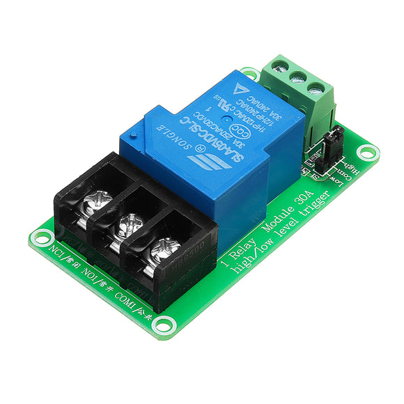 12V 1 Channel 30A Optocoupler Isolation Relay Module Support High and Low Level Trigger Switch